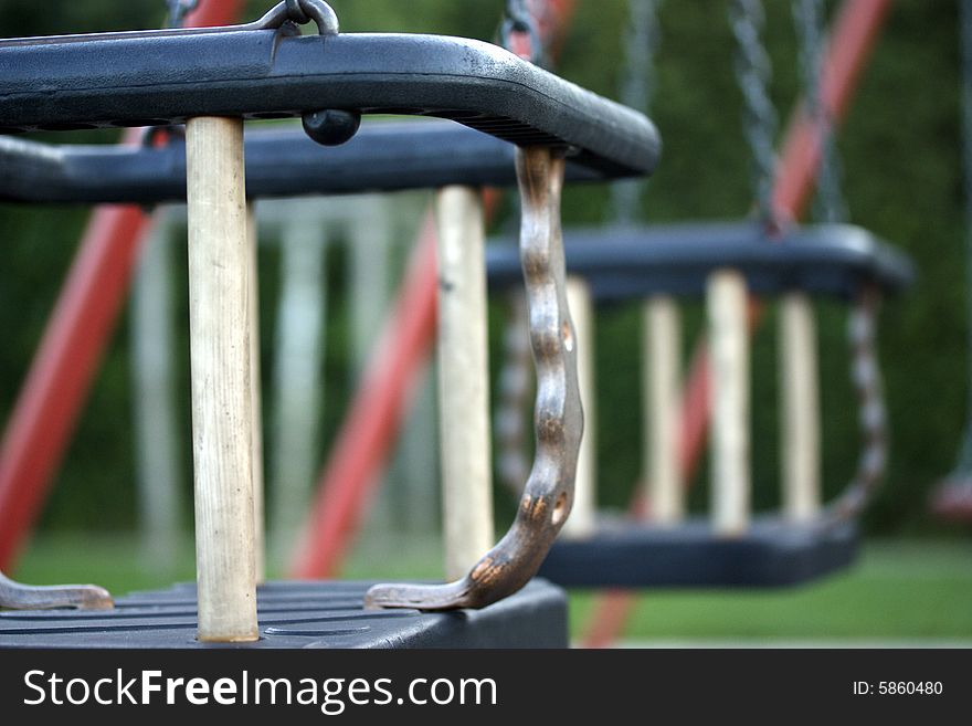 Closeup photo of a seesaw in a parc