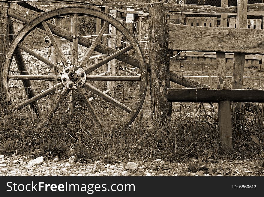 Nostalgic photo of an old wheel