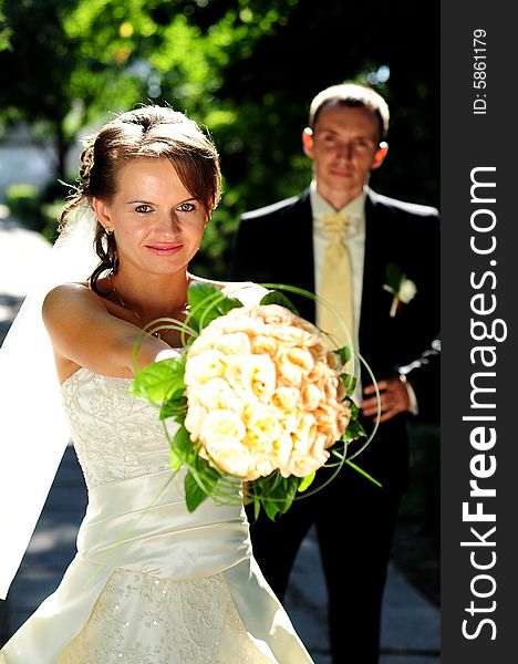 Portrait of bride and groom