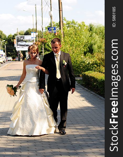 Portrait of bride and groom