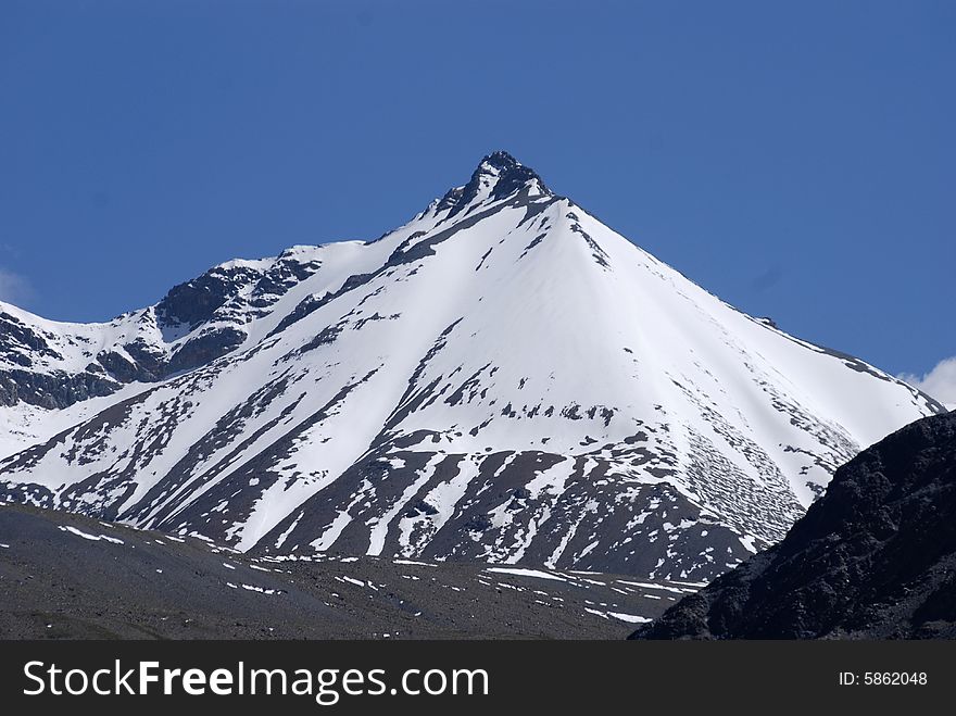 A jokul named Gangshika erect on the Qinghai tableland of China, height above 5000m