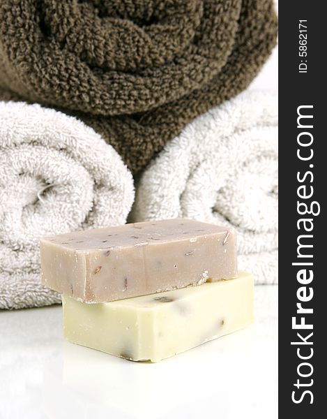 Hair and body products isolated against a white background