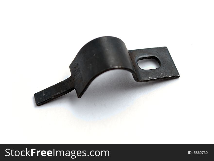 Steel mount on white background