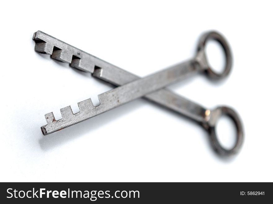 Keys - snips on white background