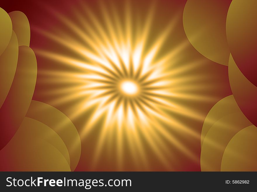 Abstract light on a orange background