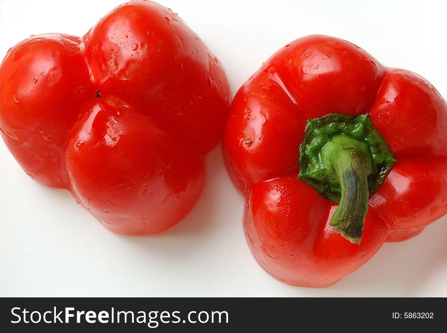 Close up of red peppers.