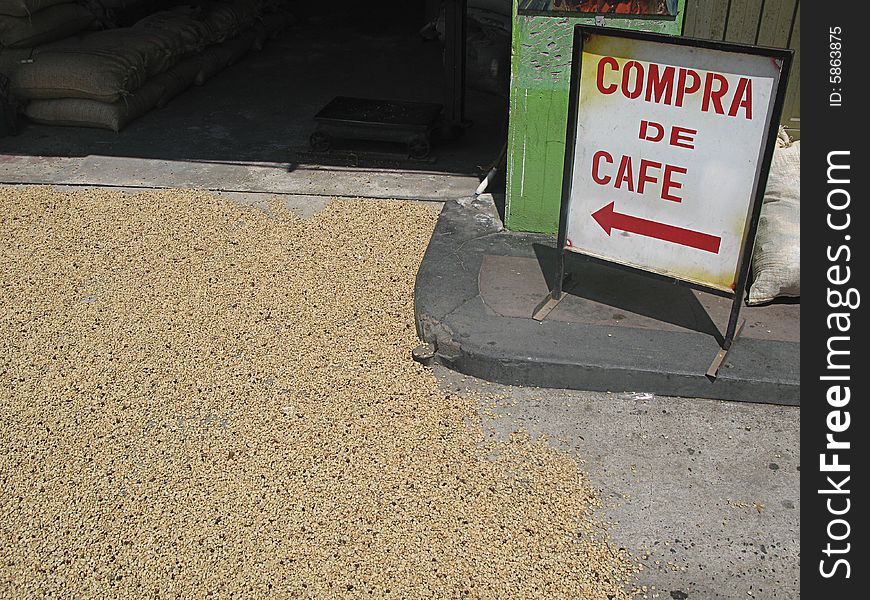 Advertisement board for coffee shop. Colombia. Advertisement board for coffee shop. Colombia.