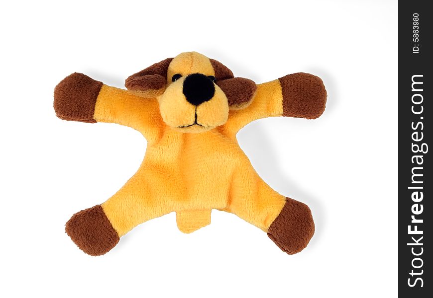 Toy a dog on a white background