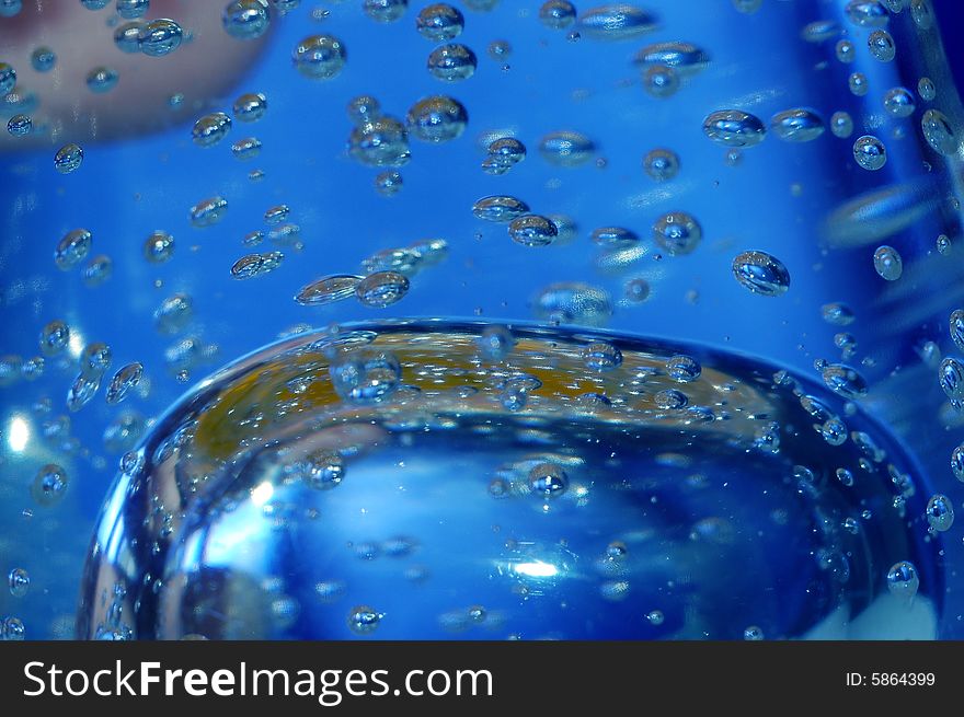 Blue Water With Bubbles