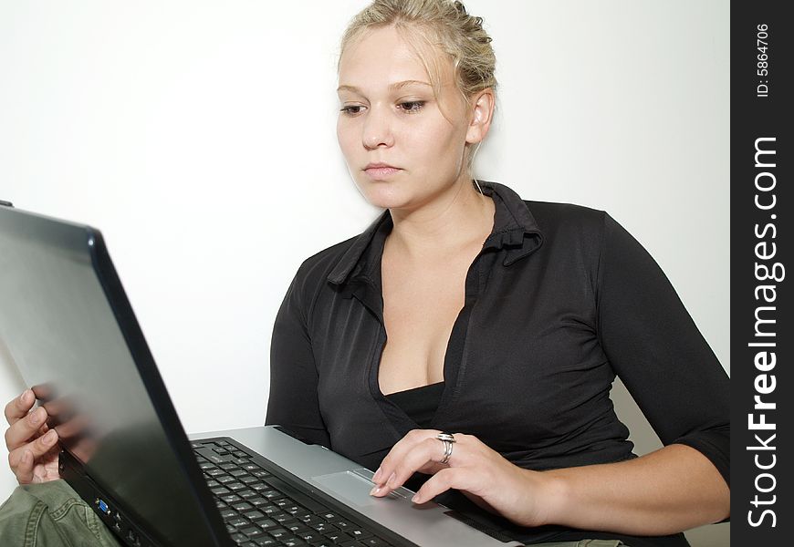 Beautiful girl with laptop