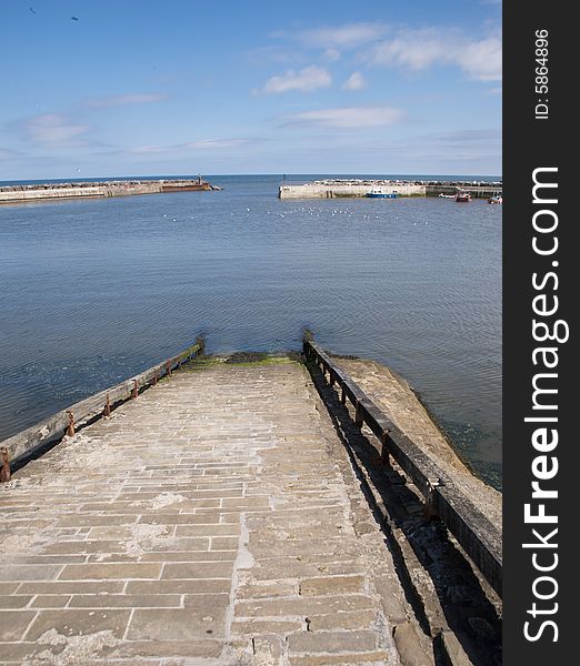 Slip into the Water. Quayside, Yorkshire, England