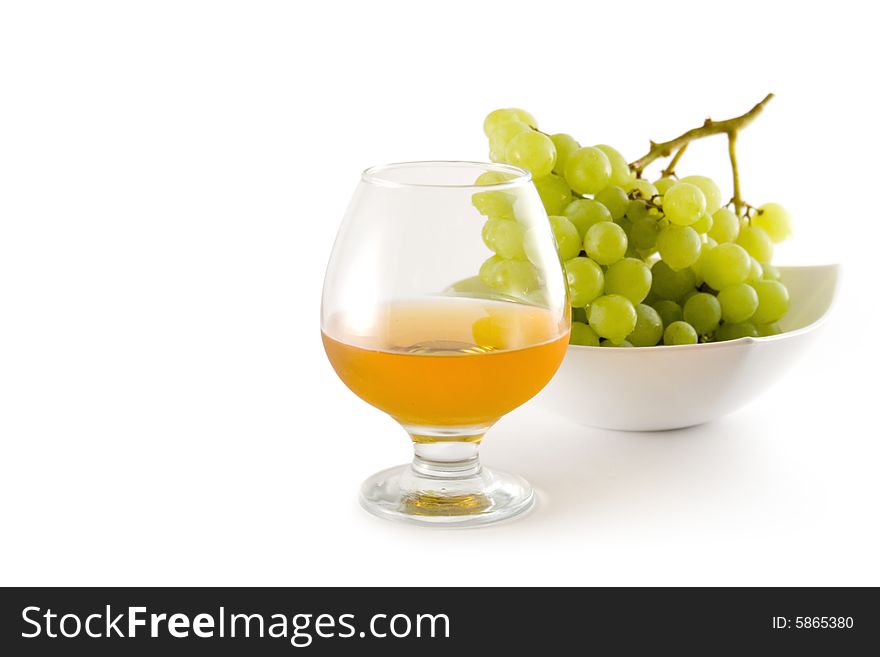 Still-life with a glass of wine and grapes. Still-life with a glass of wine and grapes