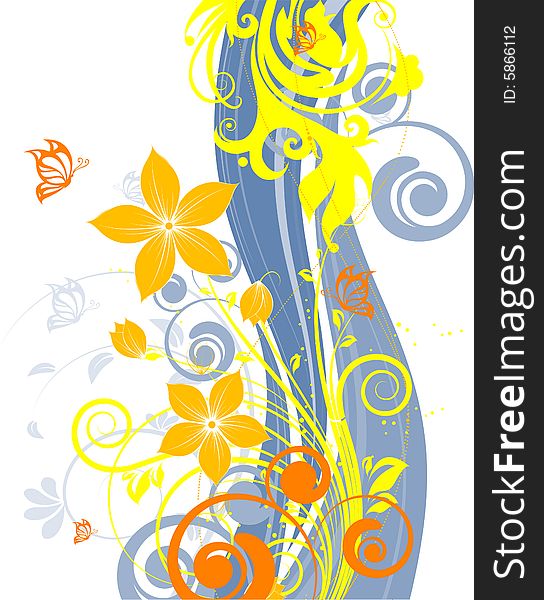 Abstract floral background. A vector format is added. Suits well for a postcard or background. Abstract floral background. A vector format is added. Suits well for a postcard or background