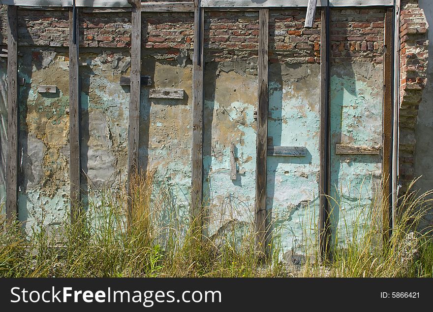 The wall of an old house in an abandonded village, because of a nuclear plant, This photo was taken at Doel in Belgium. The wall of an old house in an abandonded village, because of a nuclear plant, This photo was taken at Doel in Belgium.