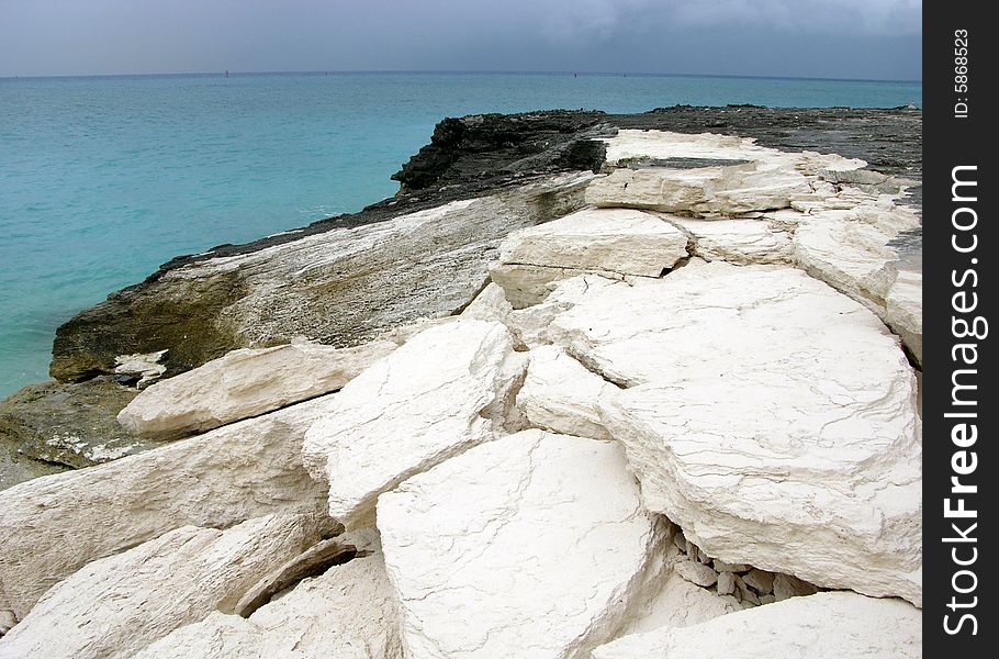 The coast in Freeport under deep erosion (Grand Bahama Island, The Bahamas). The coast in Freeport under deep erosion (Grand Bahama Island, The Bahamas).