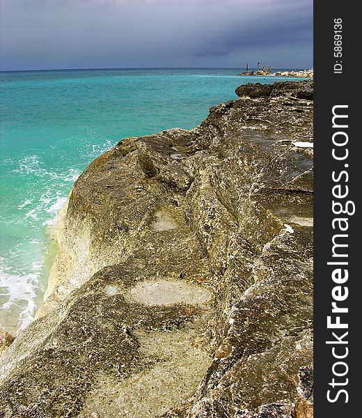 The soft kind of rocks under constant erosion by water in Freeport on Grand Bahama Island, The Bahamas. The soft kind of rocks under constant erosion by water in Freeport on Grand Bahama Island, The Bahamas.