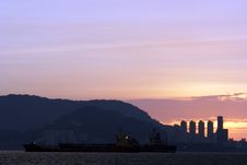 Sunset At Harbour Royalty Free Stock Photos Sunset At Harbour Royalty Free Stock Photos