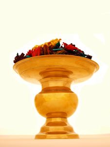 Potpourri Bronze Tray Front Stock Photos Potpourri Bronze Tray Front Stock Photos