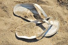 Sandals On The Sand Stock Photos Sandals On The Sand Stock Photos