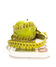 Green Apple And Tape Measure Royalty Free Stock Photo Green Apple And Tape Measure Royalty Free Stock Photo