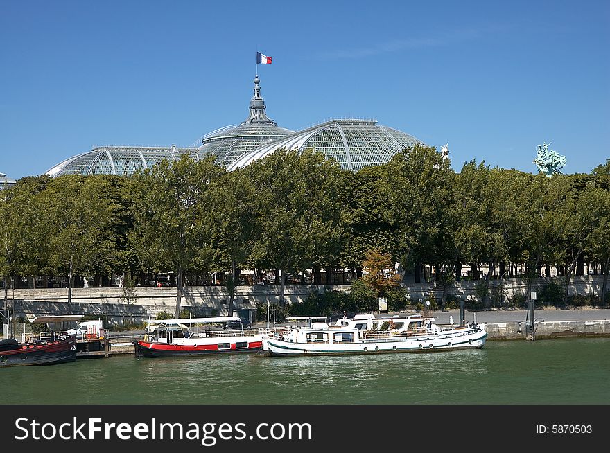 Grand Palais with Seine in front, Paris, france