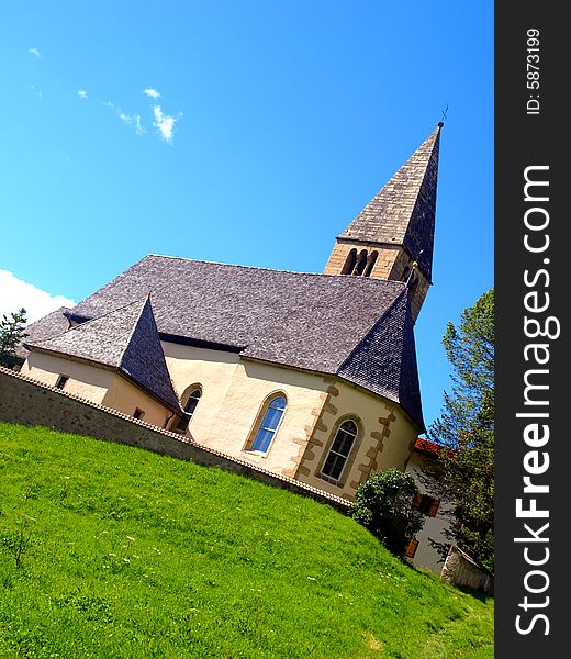 An original shot of S.Michele church in Sud Tyrol. An original shot of S.Michele church in Sud Tyrol