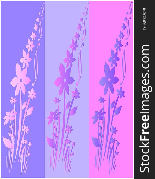 Floral decoration in three similar color. Floral decoration in three similar color