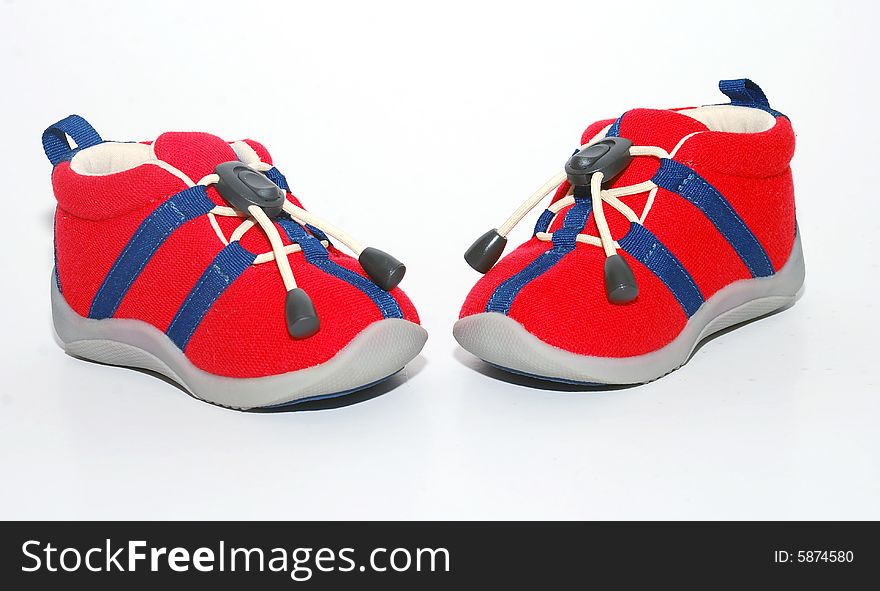 Kid shoes image on the white background