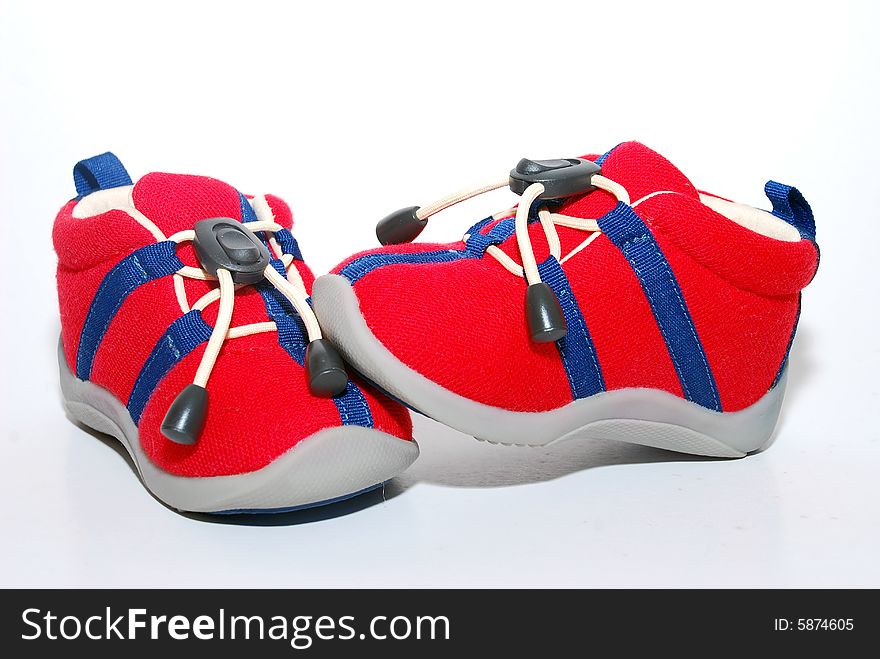 Kids shoes image on the white background. Kids shoes image on the white background
