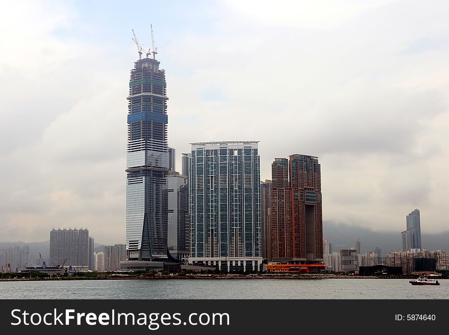 Hong Kong Skyline under construction.