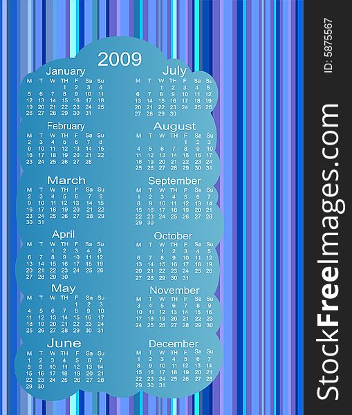 Calendar for the next Year vector illustration