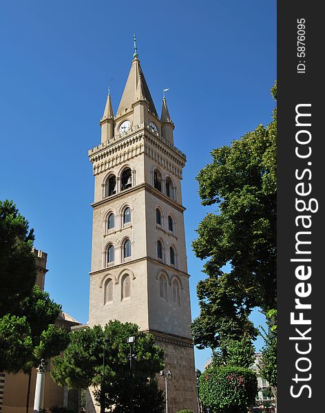 The belltower of cathedral in Messina, Sicily. The belltower of cathedral in Messina, Sicily