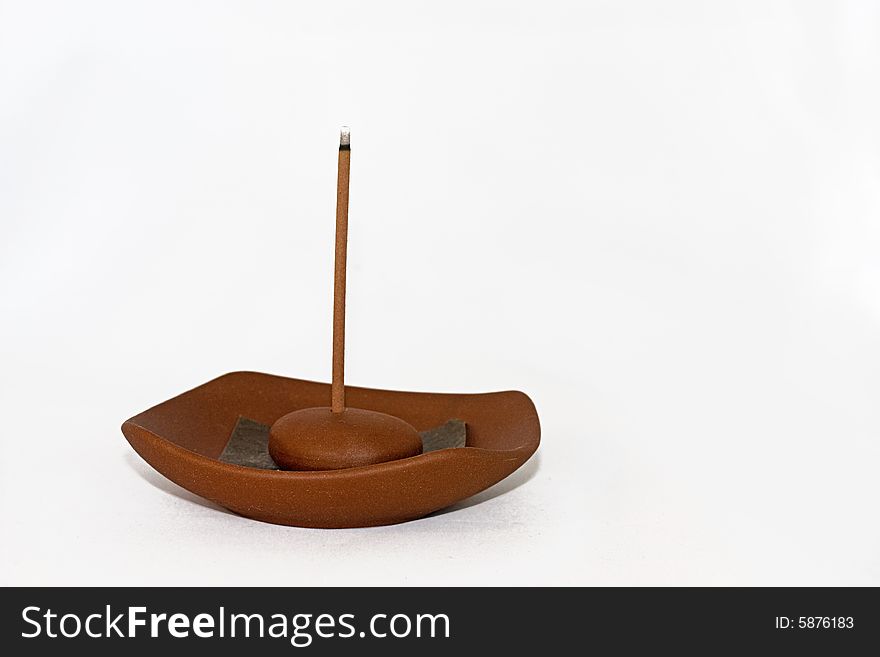 Isolated photo of a perfumed incense stick