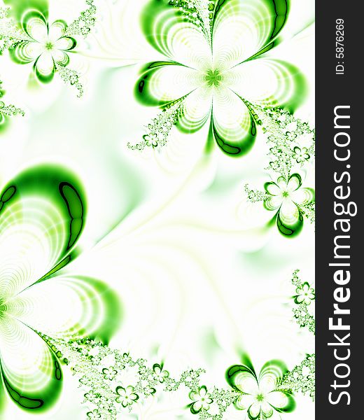 Frame of beautiful green flowers. Frame of beautiful green flowers