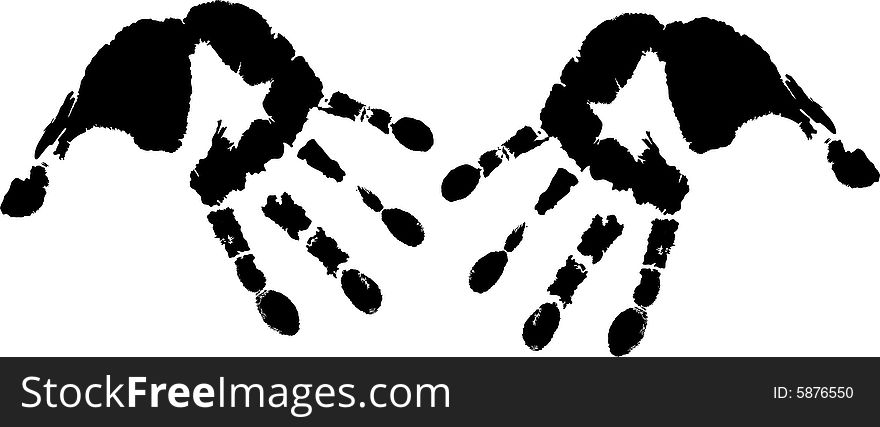 Black imprint of the hands
