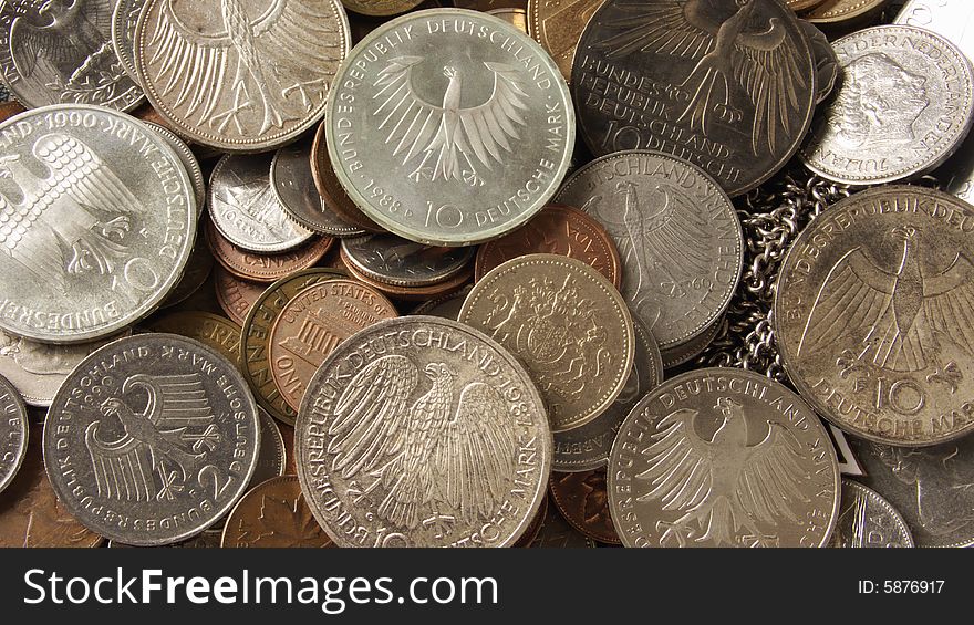 Treasure of different silver coins