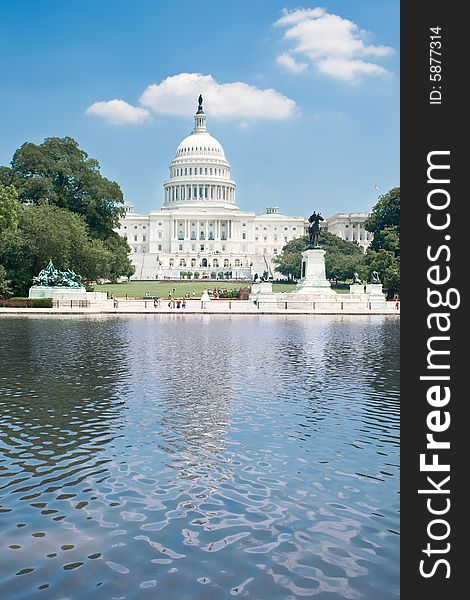 The United States Capitol Building in summer. The United States Capitol Building in summer