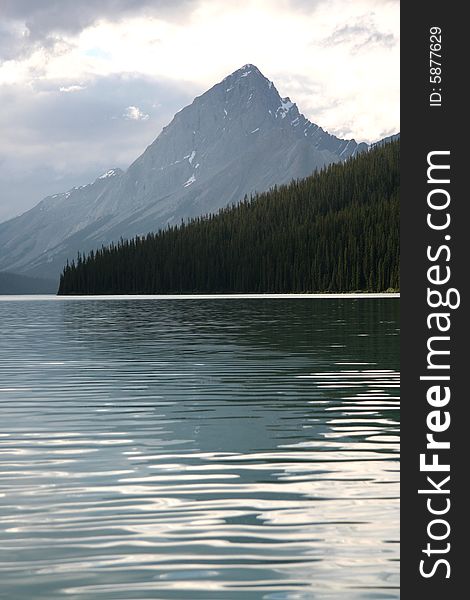 Evening light on Maligne Lake, Jasper National Park, Canada