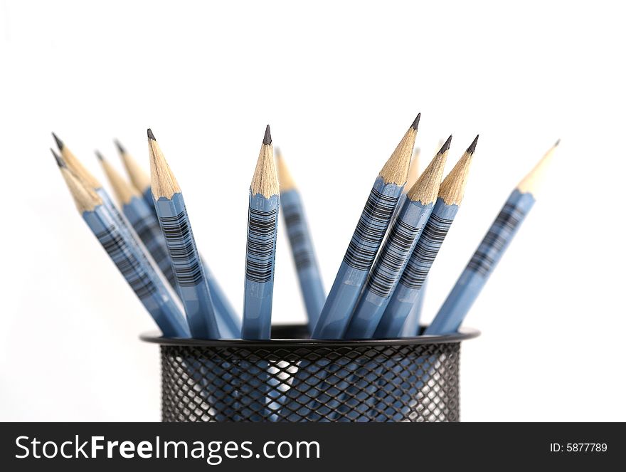 Pens on white background, isolated. Pens on white background, isolated