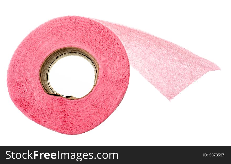 Toilet paper, paper towel on white background