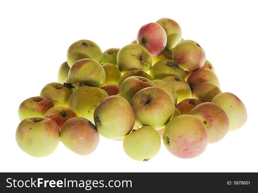 Apples on the white background.