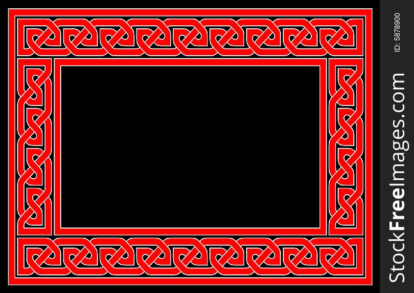 Red Celtic Knot Frame With Bla