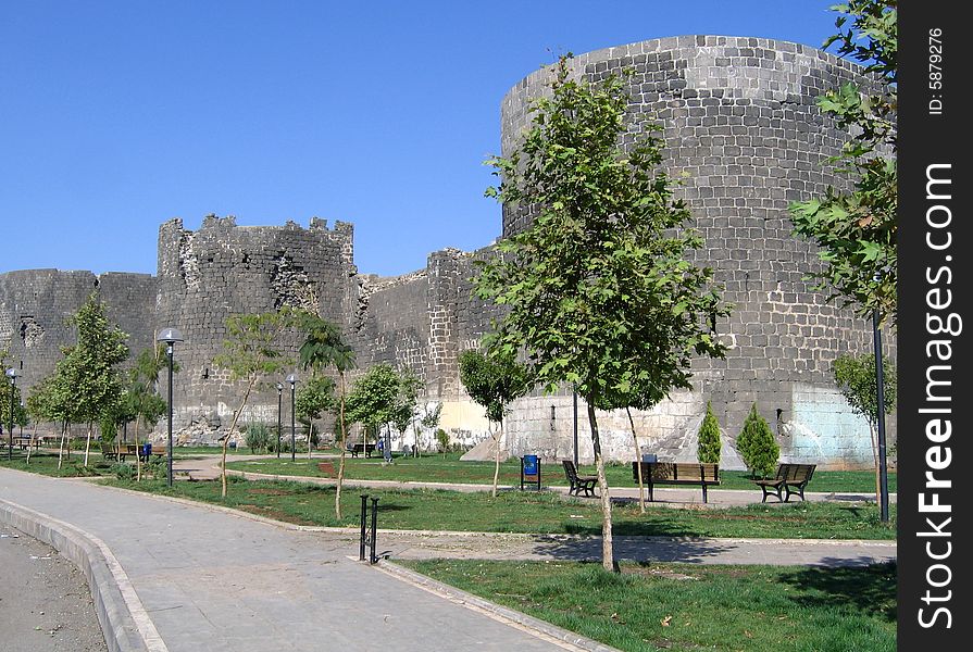 Historic Black Fortress In Turkey