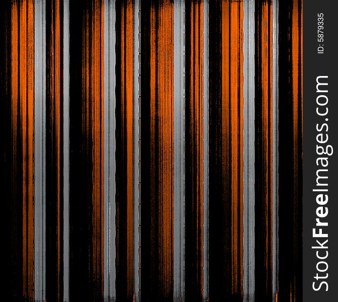 Black, orange and grey painted stripes. Black, orange and grey painted stripes
