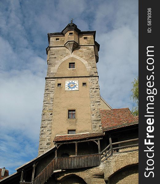 German Castle Tower And October Skies