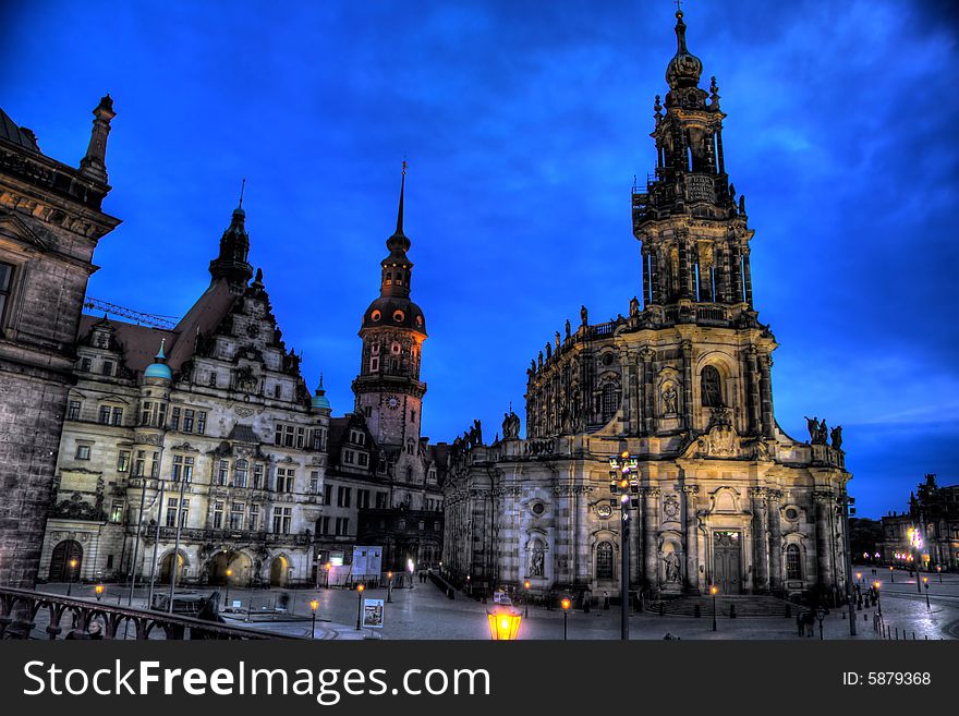 A gorgeous HDR image of a famous cathedral in Dresden, Germany. A gorgeous HDR image of a famous cathedral in Dresden, Germany