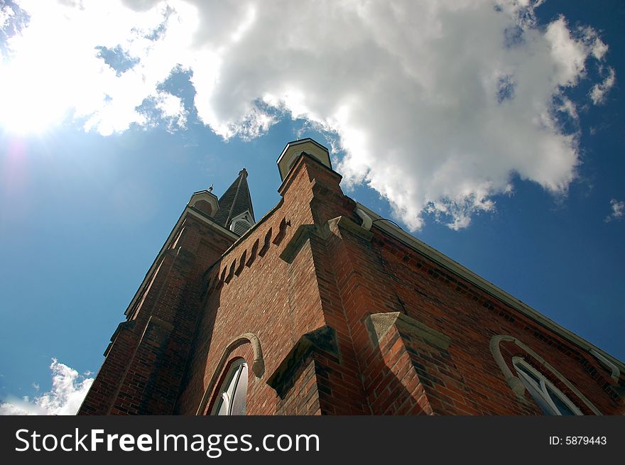 A skyview of Norval Presbyterian Church in Norval, Ontario Canada. A skyview of Norval Presbyterian Church in Norval, Ontario Canada