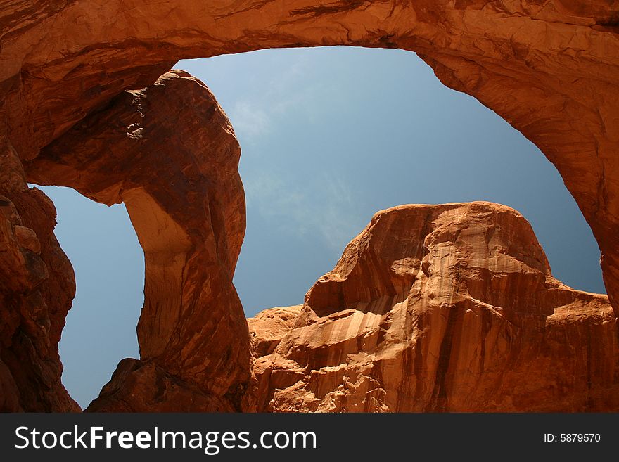 An image of Double Arch in Arches National Park