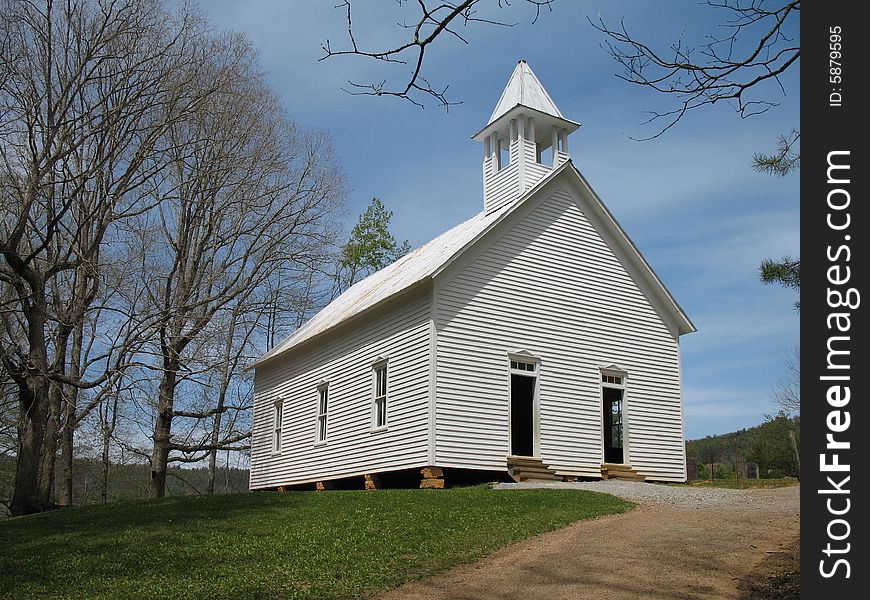 Smokey Mountain church in Cades Cove, in early springtime. Smokey Mountain church in Cades Cove, in early springtime.