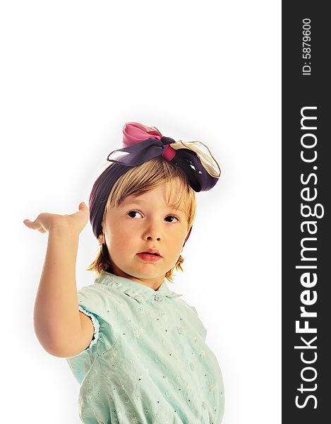 A three year old girl, photographed in the studio. A three year old girl, photographed in the studio.